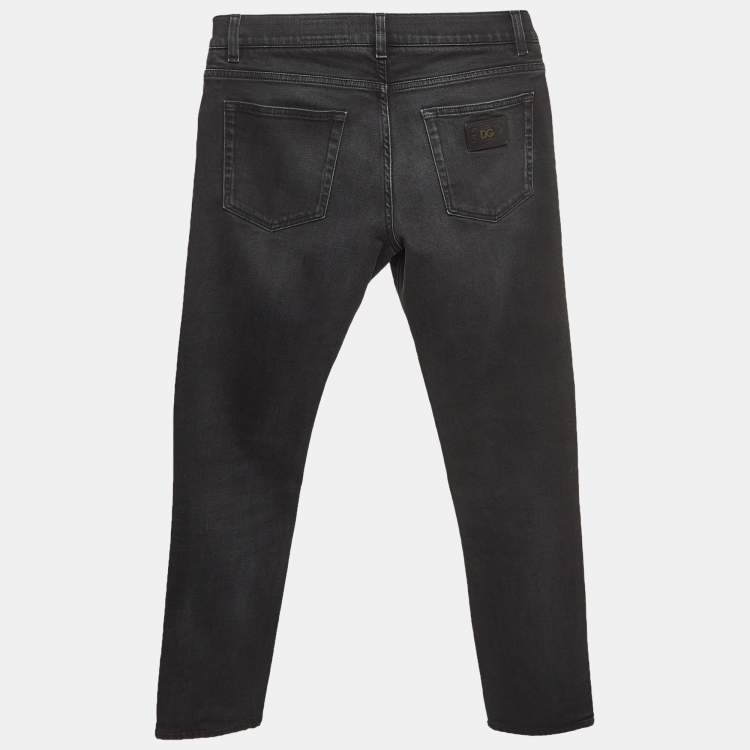 Pre Owned Dolce & Gabbana Black Denim Slim Fit Jeans S Waist 32"
