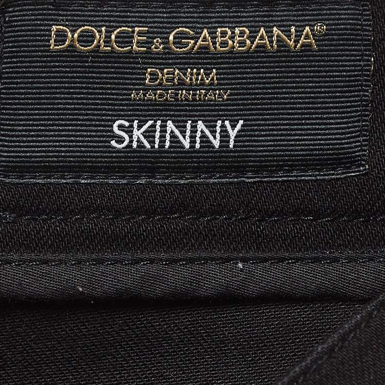 مملوكة مسبقًا Dolce & Gabbana Black Distressed Denim Jeans M Waist 32"