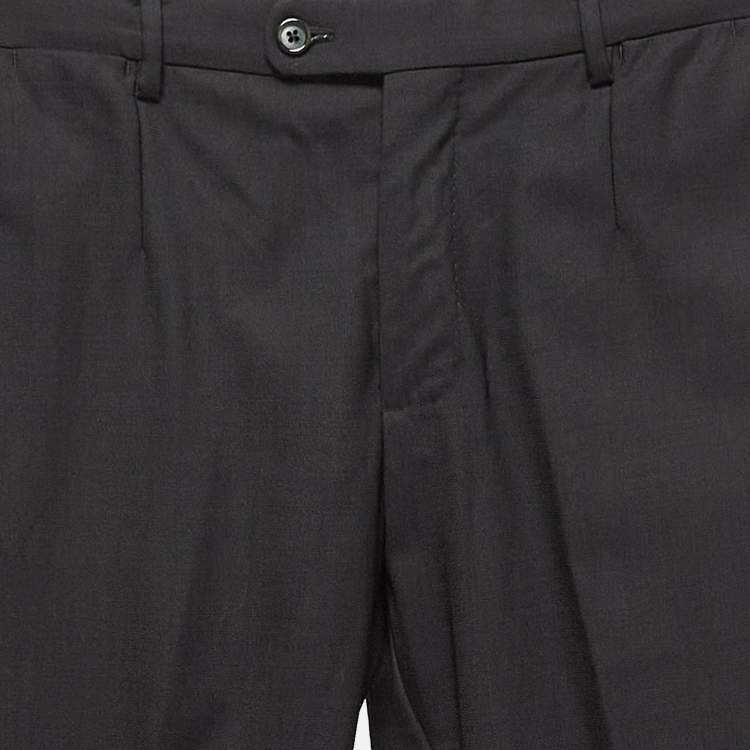 Pre Owned Dolce & Gabbana Black Wool Regular Trousers XS