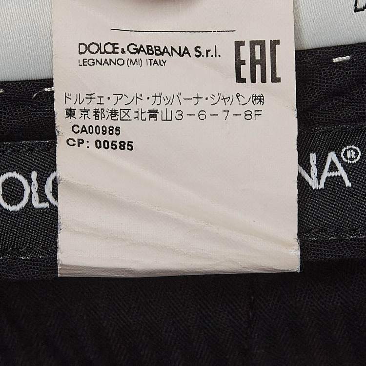 Pre Owned Dolce & Gabbana Black Wool Regular Trousers XS