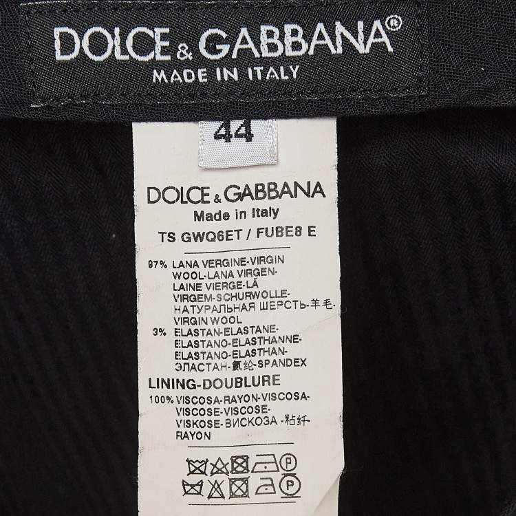 Pre Owned Dolce & Gabbana Black Wool Regular Trousers XS