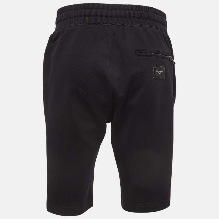 Pre Owned Dolce & Gabbana Black Cotton Knit Shorts XL