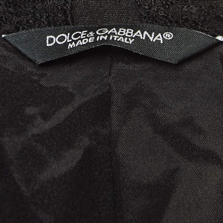 Pre Owned Dolce & Gabbana Black Jacquard Single Breasted Blazer XL