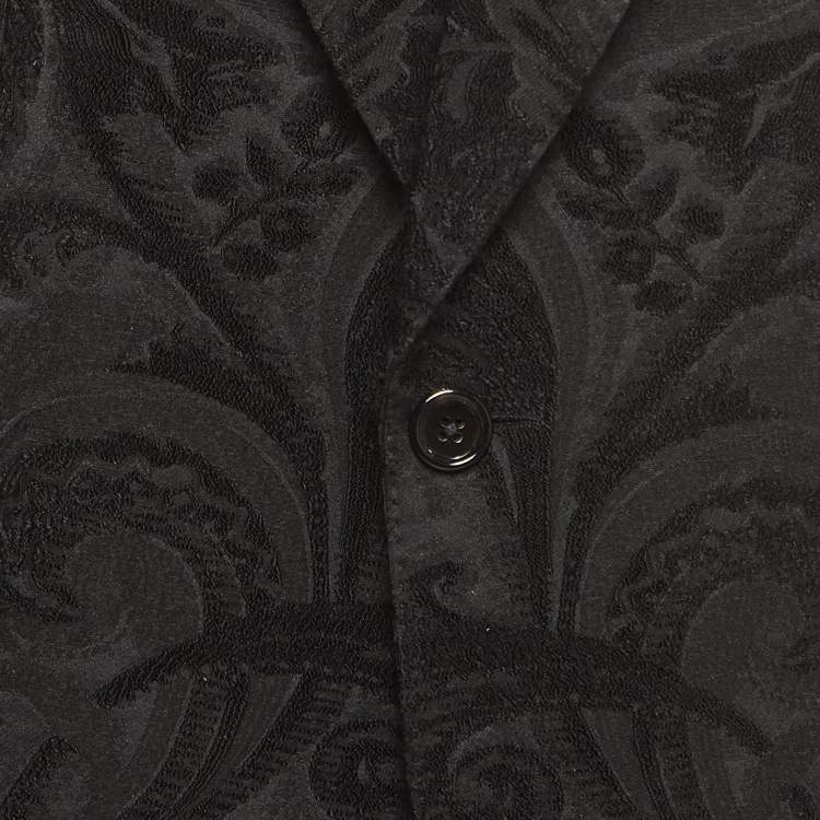 Pre Owned Dolce & Gabbana Black Jacquard Single Breasted Blazer XL