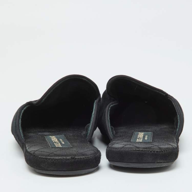Pre Owned Dolce & Gabbana Black Velvet Slip On Mules Size 42 