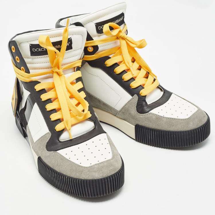 مملوكة مسبقًا Dolce & Gabbana Multicolor Leather High Top Sneakers Size 43.5