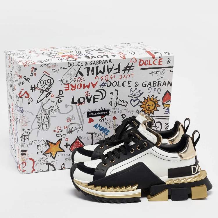 Pre Owned Dolce & Gabbana Multicolor Leather Super King Platform Sneakers Size 43