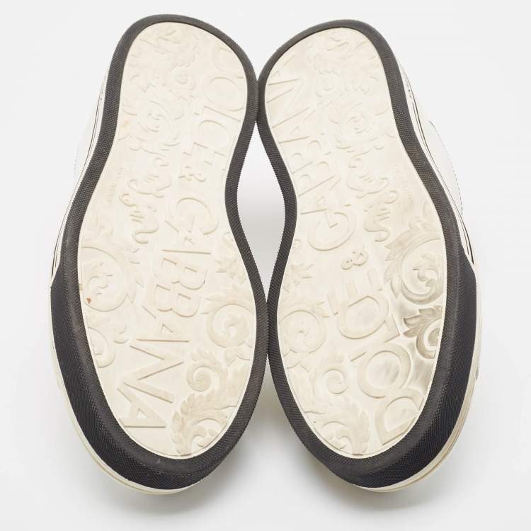 Pre Owned Dolce & Gabbana White Leather Roma Lace Up Sneakers Size 43