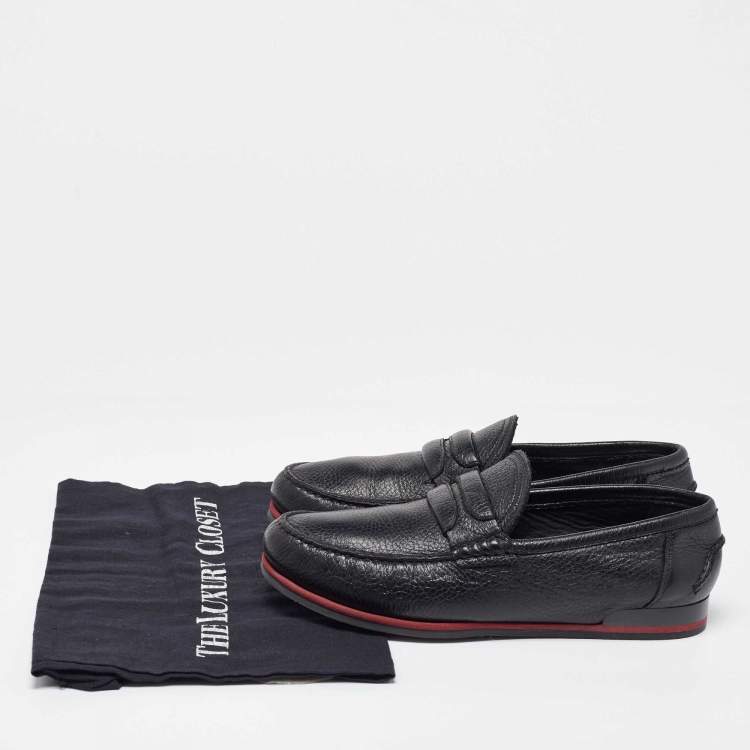 Pre Owned Dolce & Gabbana Black Leather Slip On Loafers Size 40