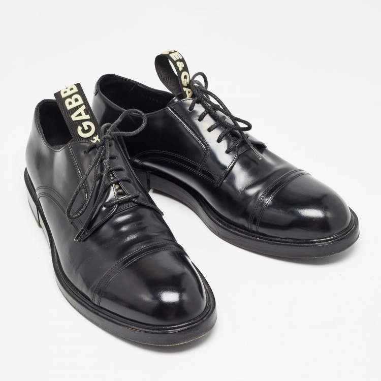 Pre Owned Dolce & Gabbana Black Leather Derby Size 42