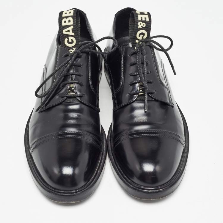 Pre Owned Dolce & Gabbana Black Leather Derby Size 42
