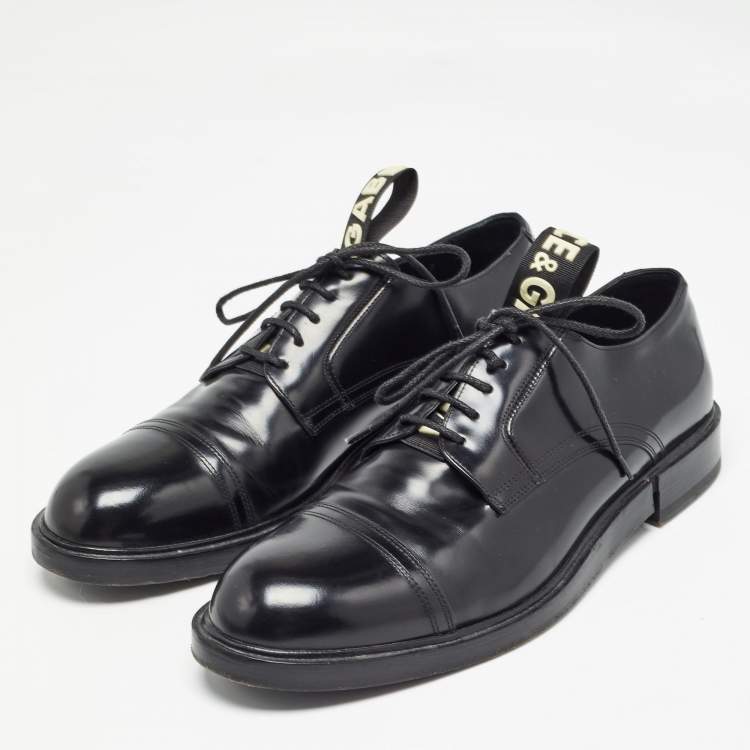 Pre Owned Dolce & Gabbana Black Leather Derby Size 42