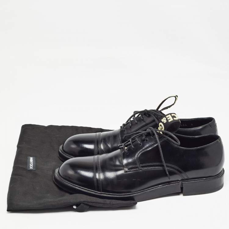 Pre Owned Dolce & Gabbana Black Leather Derby Size 42
