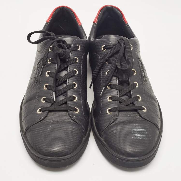 Pre Owned Dolce & Gabbana Black Portofino Leather Low Top Sneakers Size 44