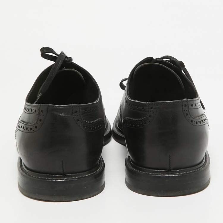 Pre Owned Dolce & Gabbana Black Brogue Leather Lace Up Derby Size 46