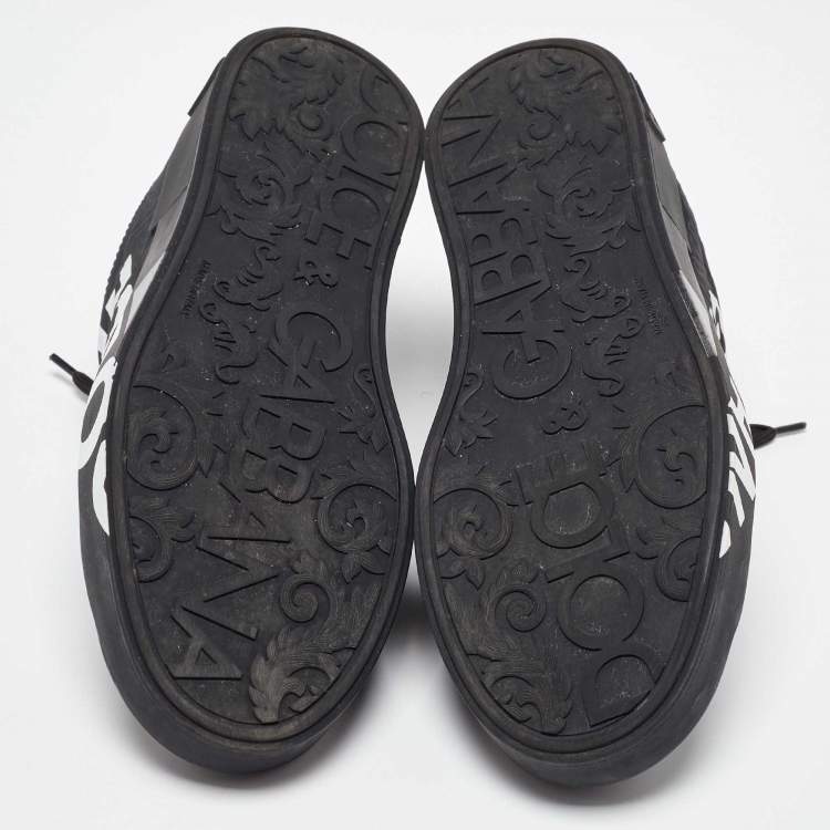 Pre Owned Dolce & Gabbana Black Nylon Portofino Low Top Sneakers Size 43