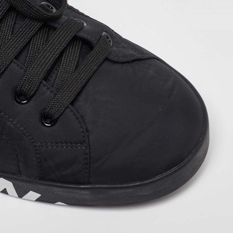 Pre Owned Dolce & Gabbana Black Nylon Portofino Low Top Sneakers Size 43