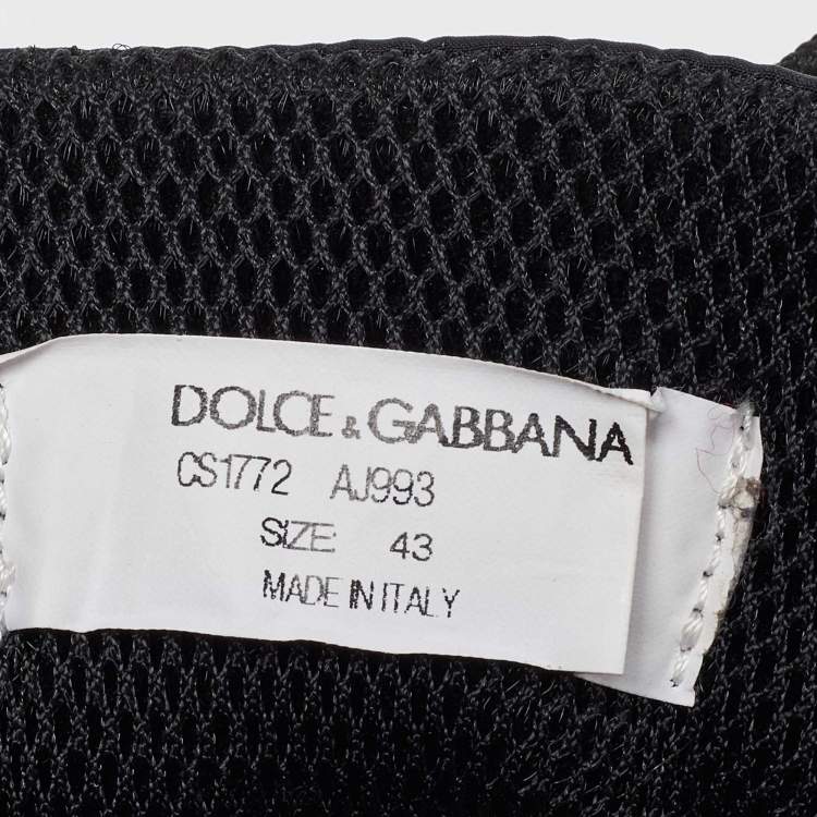 Pre Owned Dolce & Gabbana Black Nylon Portofino Low Top Sneakers Size 43