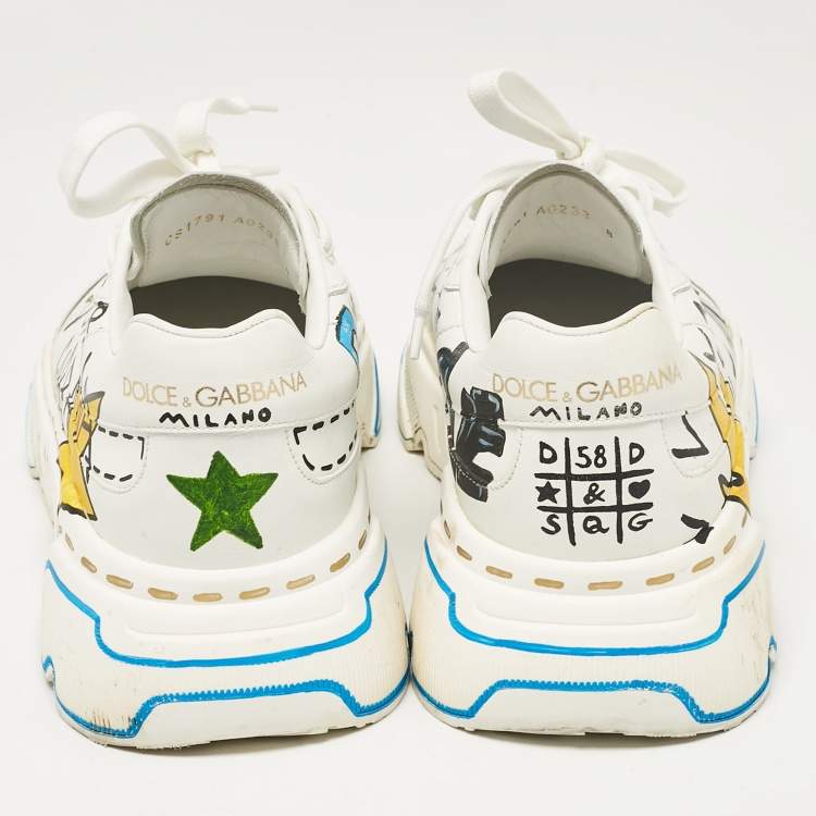 Pre Owned Dolce & Gabbana White Leather Daymaster Sneakers Size 42.5