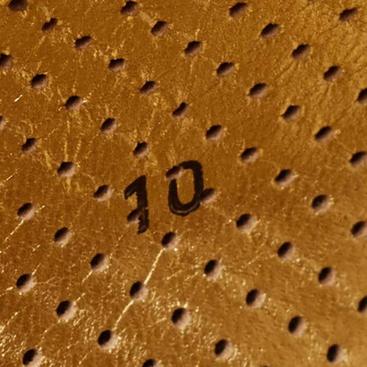 Pre Owned Dolce & Gabbana Gold Perforated Leather Low Top Sneakers Size 44
