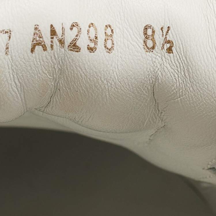 Pre Owned Dolce & Gabbana White/Gold Leather Portofino Sneakers Size 42.5