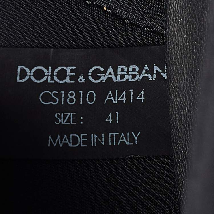 Pre Owned Dolce & Gabbana Black Neoprene and Suede Ns1 Lace Up Sneakers Size 41