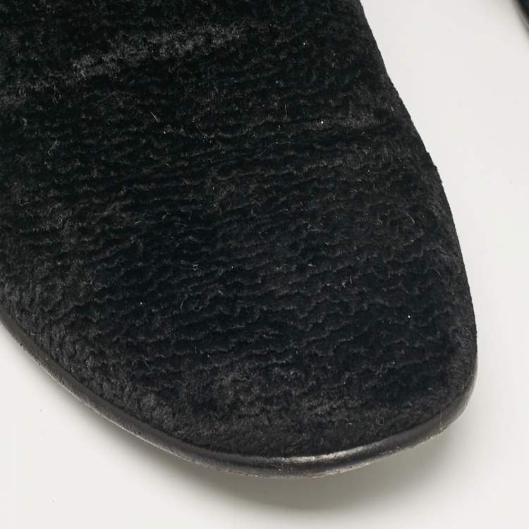 Pre Owned Dolce & Gabbana Black Velvet Smoking Slippers Size 41