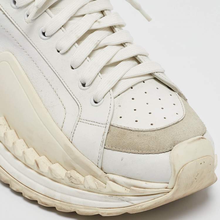 Pre Owned Dolce & Gabbana White Leather Super King Lace Up Sneakers Size 43