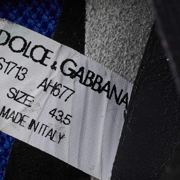 مملوكة مسبقًا Dolce & Gabbana Blue Knit Fabric Sorrento Slip on Sneakers Size 43.5