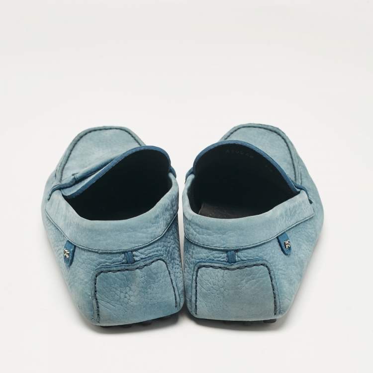 Pre Owned Dolce & Gabbana Blue Nubuck Leather Loafers Size 42.5
