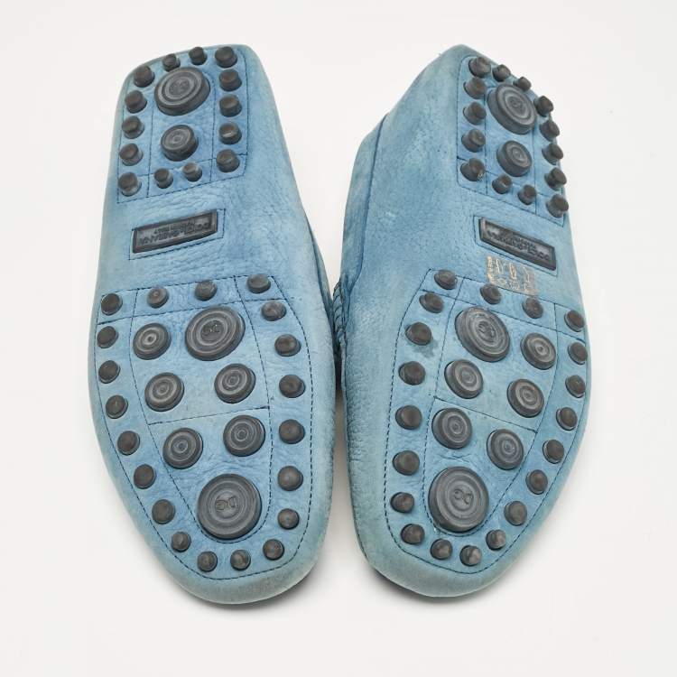 Pre Owned Dolce & Gabbana Blue Nubuck Leather Loafers Size 42.5