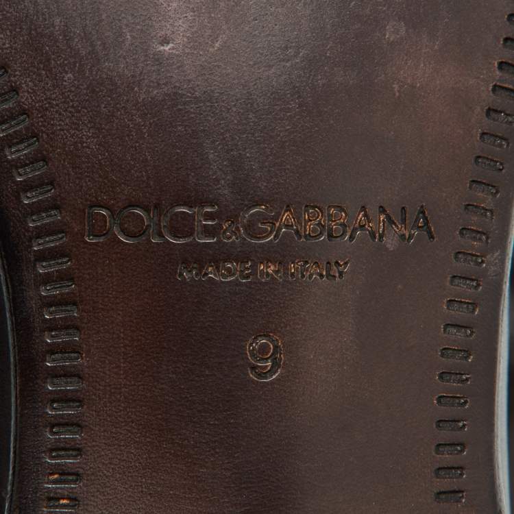 Pre Owned Dolce & Gabbana Dark Brown Leather Lace Up Derby Size 43