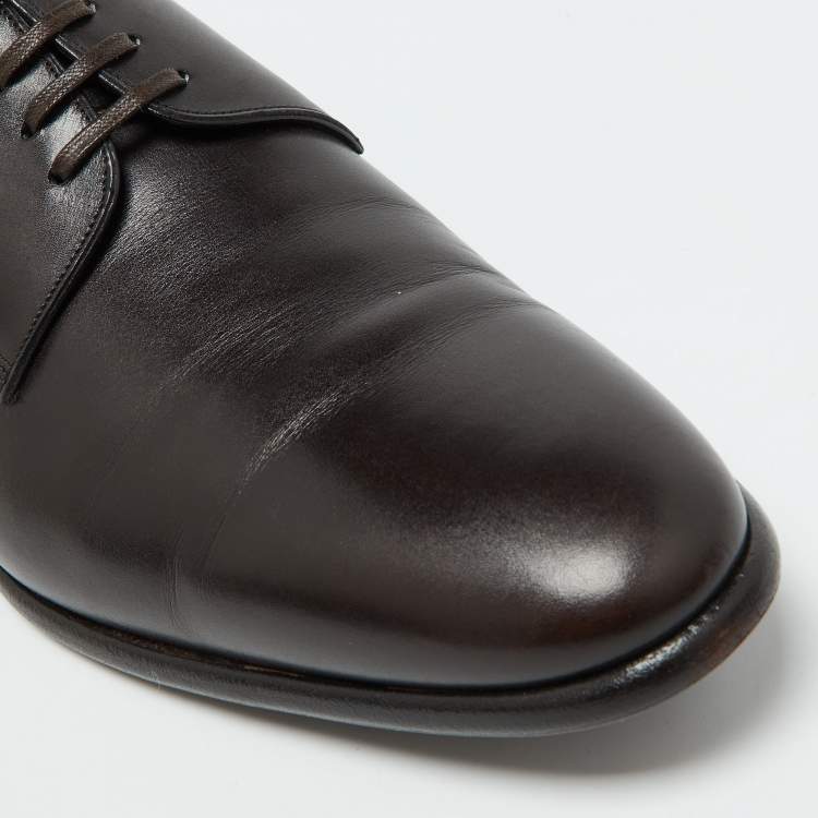 Pre Owned Dolce & Gabbana Dark Brown Leather Lace Up Derby Size 43