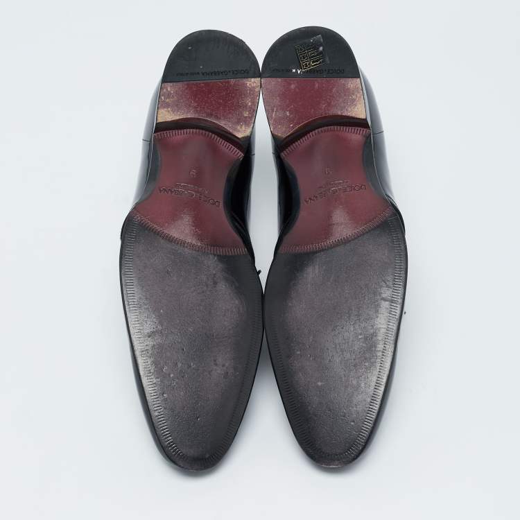Pre Owned Dolce & Gabbana Black Patent Leather Lace-Up Derby Size 43