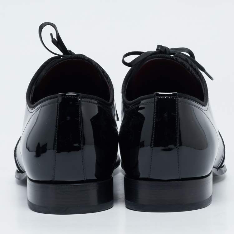 Pre Owned Dolce & Gabbana Black Patent Leather Lace-Up Derby Size 43
