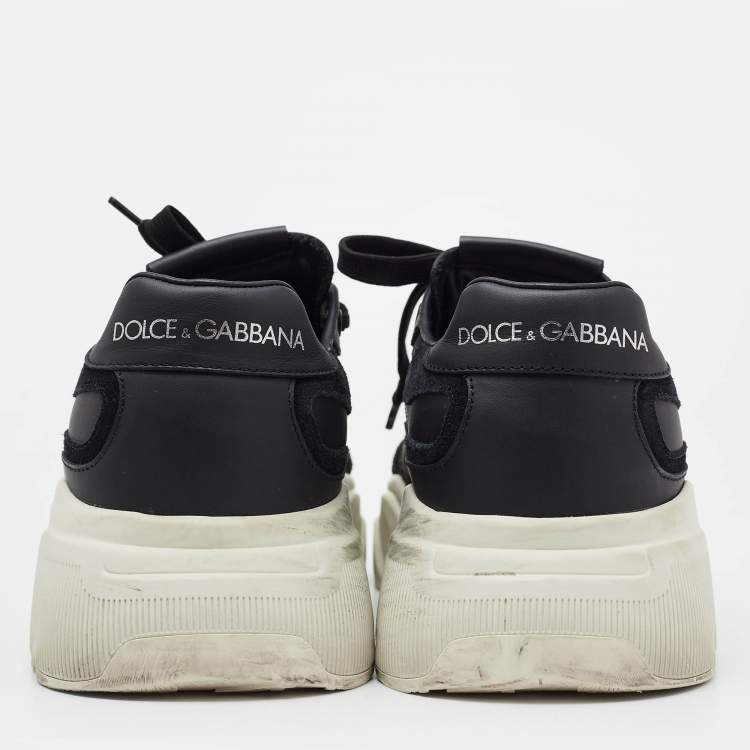 Pre Owned Dolce & Gabbana Black Leather Daymaster Lace Up Sneakers Size 40.5