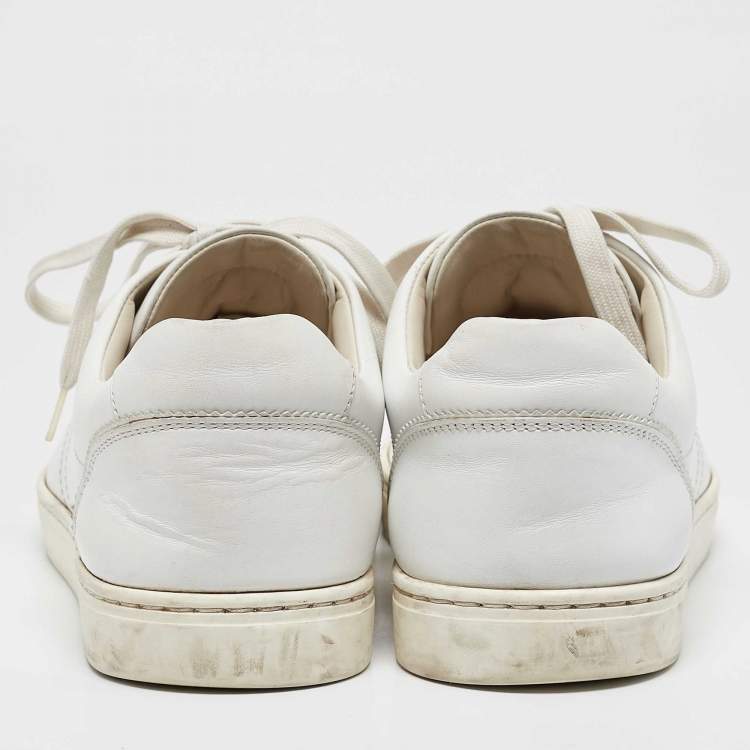 Pre Owned Dolce & Gabbana White Leather Lace Up Sneakers Size 41