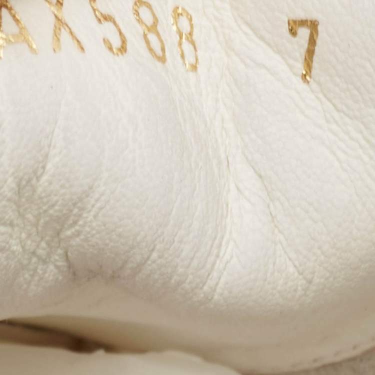 Pre Owned Dolce & Gabbana White/Gold Leather Daymaster Sneakers Size 41