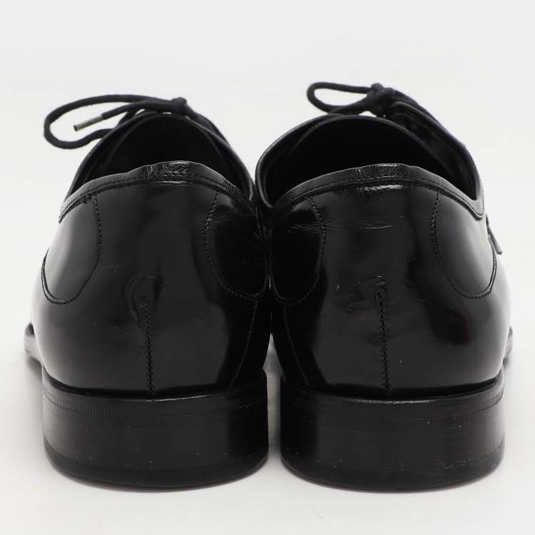 Pre Owned Dolce & Gabbana Black Patent Leather Oxfords Size 41
