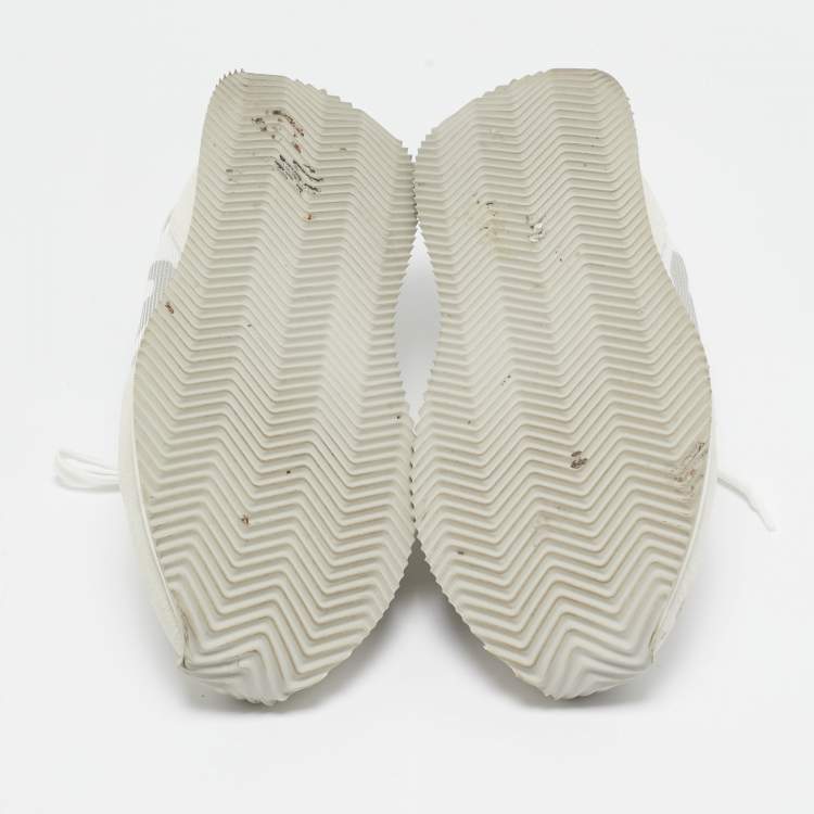 Pre Owned Dolce & Gabbana White/Grey Mesh and Suede DG Cushion Sneakers Size 44