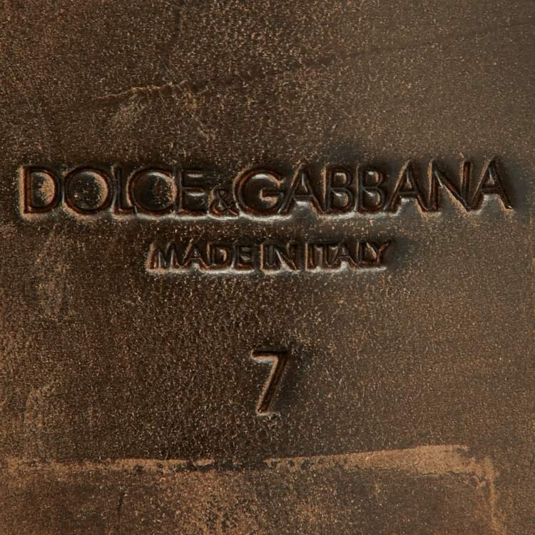 Pre Owned Dolce & Gabbana Black Floral Suede Lace Up Derby Size 41