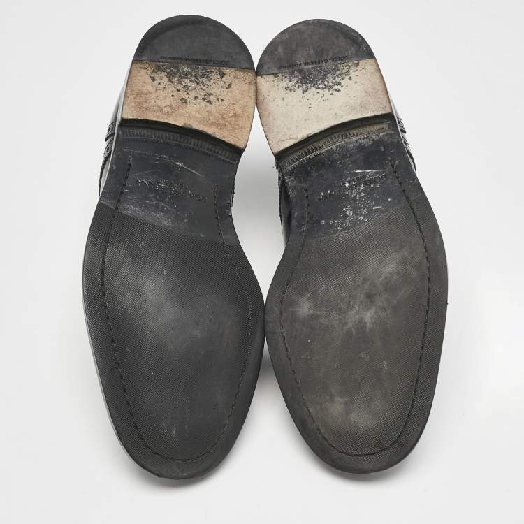 Pre Owned Dolce & Gabbana Black Brogue Leather Michelangelo Lace Up Derby Size 42.5