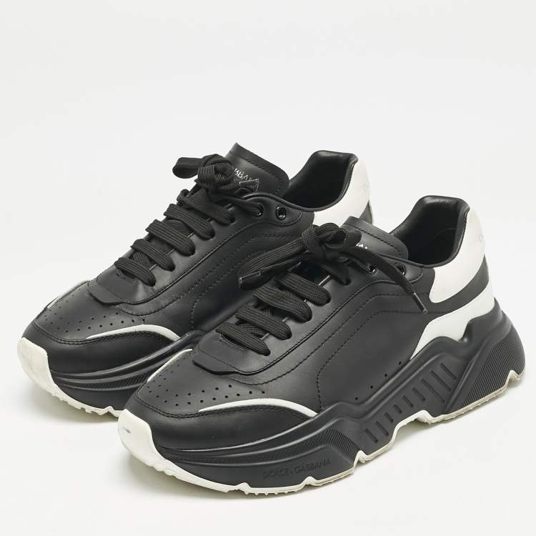 Pre Owned Dolce & Gabbana Black Leather Daymaster Sneakers Size 41