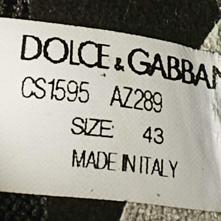 Pre Owned Dolce & Gabbana Gold/Black Knit Fabric Sorrento Slip On Sneakers Size 43
