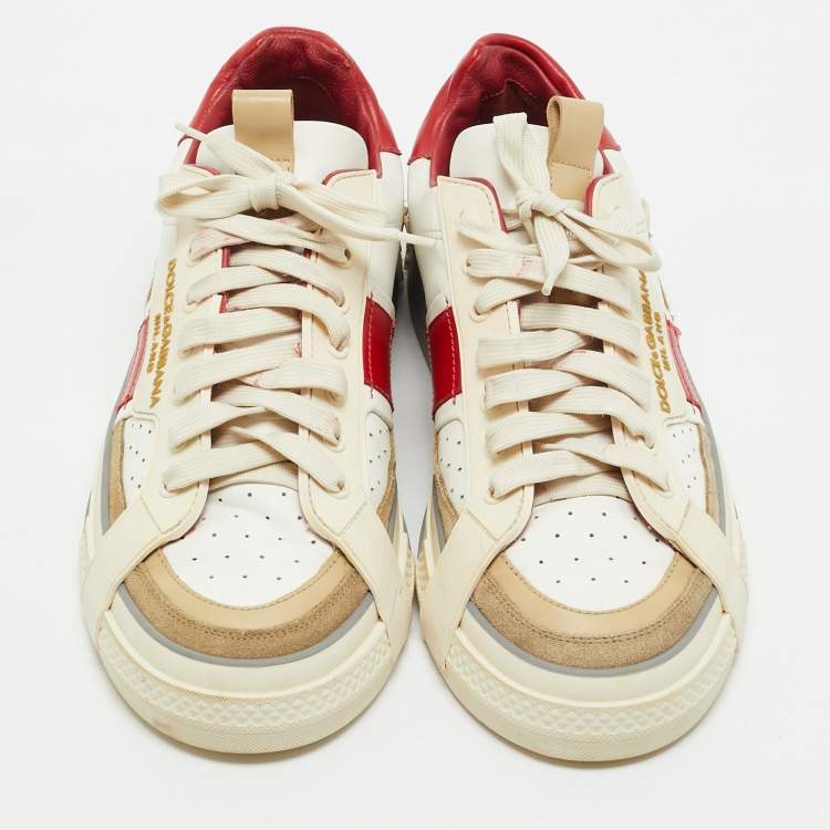 Pre Owned Dolce & Gabbana Multicolor Leather and Suede Custom 2.Zero Sneakers Size 43