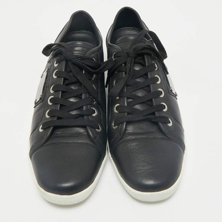Pre Owned Dolce & Gabbana Black Leather Low Top Sneakers Size 44