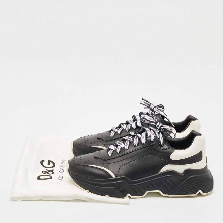 Pre Owned Dolce & Gabbana Black/White Leather Daymaster Low Top Sneakers Size 41