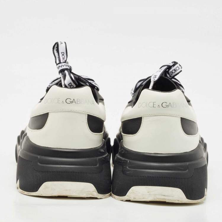 Pre Owned Dolce & Gabbana Black/White Leather Daymaster Low Top Sneakers Size 41