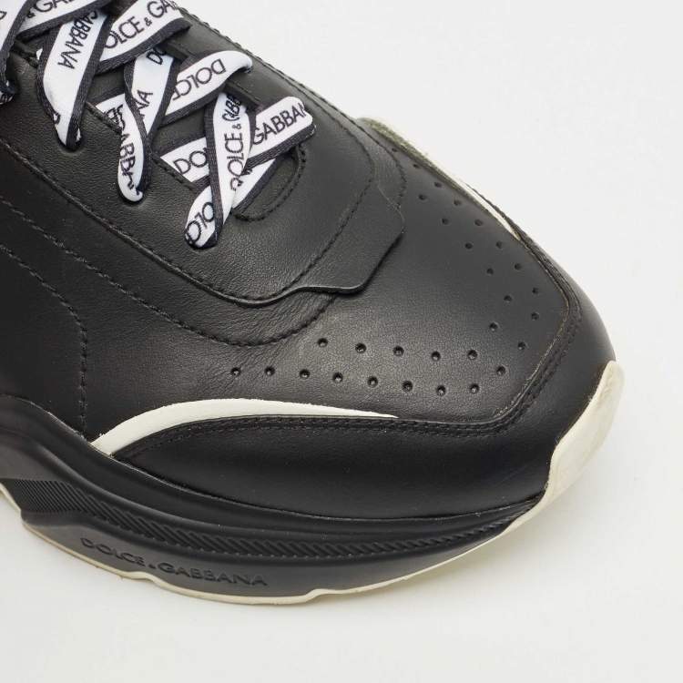 Pre Owned Dolce & Gabbana Black/White Leather Daymaster Low Top Sneakers Size 41