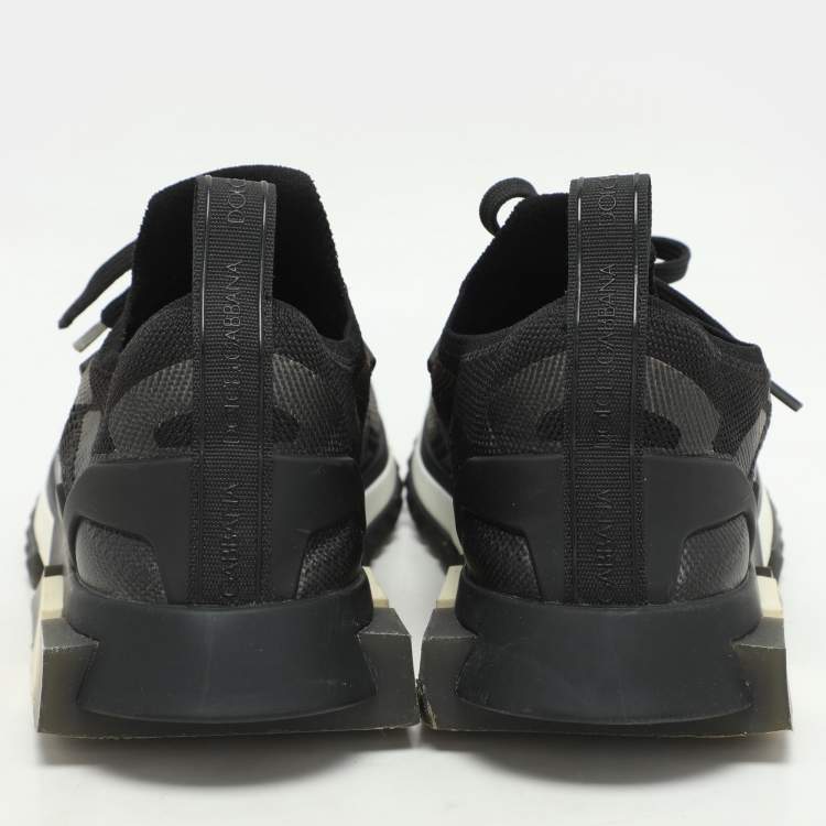 Pre Owned Dolce & Gabbana Black Mesh Sorrento Low Top Sneakers Size 41